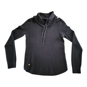 LAUREN By Ralph Lauren Medium‎ 100% Cotton Cowl Neck Waffle Knit Long Sleeve Top
